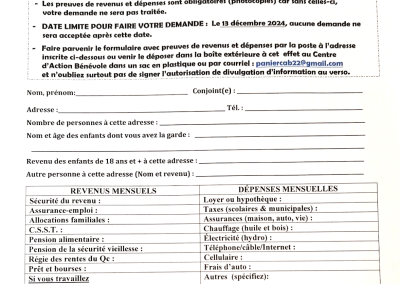 Opération Paniers de Noël : les formulaires sont disponibles