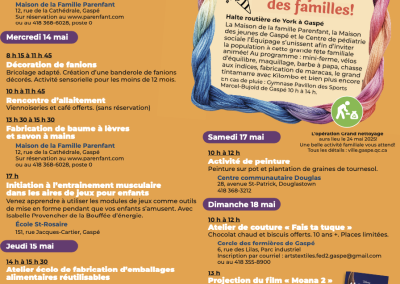 Gaspé : une programmation pour toute la famille