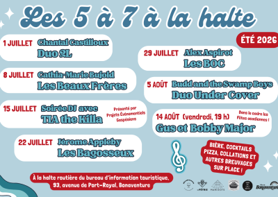 Bonaventure : retour des 5 à 7 musicaux à la Halte routière !