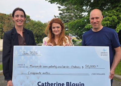Maison de soins palliatifs Baie-des-Chaleurs : Catherine Blouin remet 50 000$