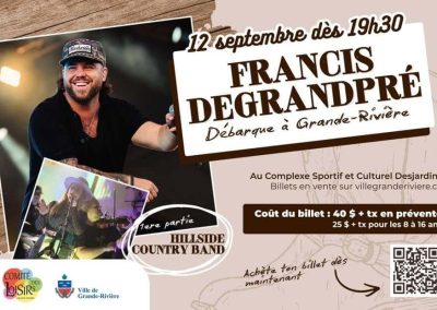 Francis Degrandpré en spectacle le 12 septembre prochain
