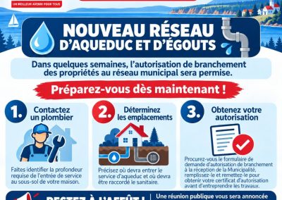 Avis à la population | Nouveau réseau d’aqueduc et d’égouts (Secteur Gascons)