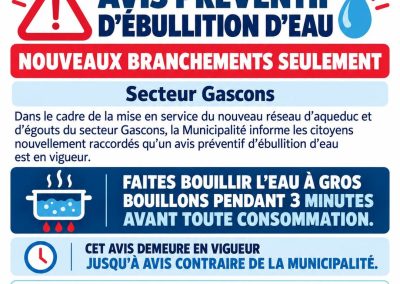 Gascons | AVIS PRÉVENTIF D’ÉBULLITION D’EAU